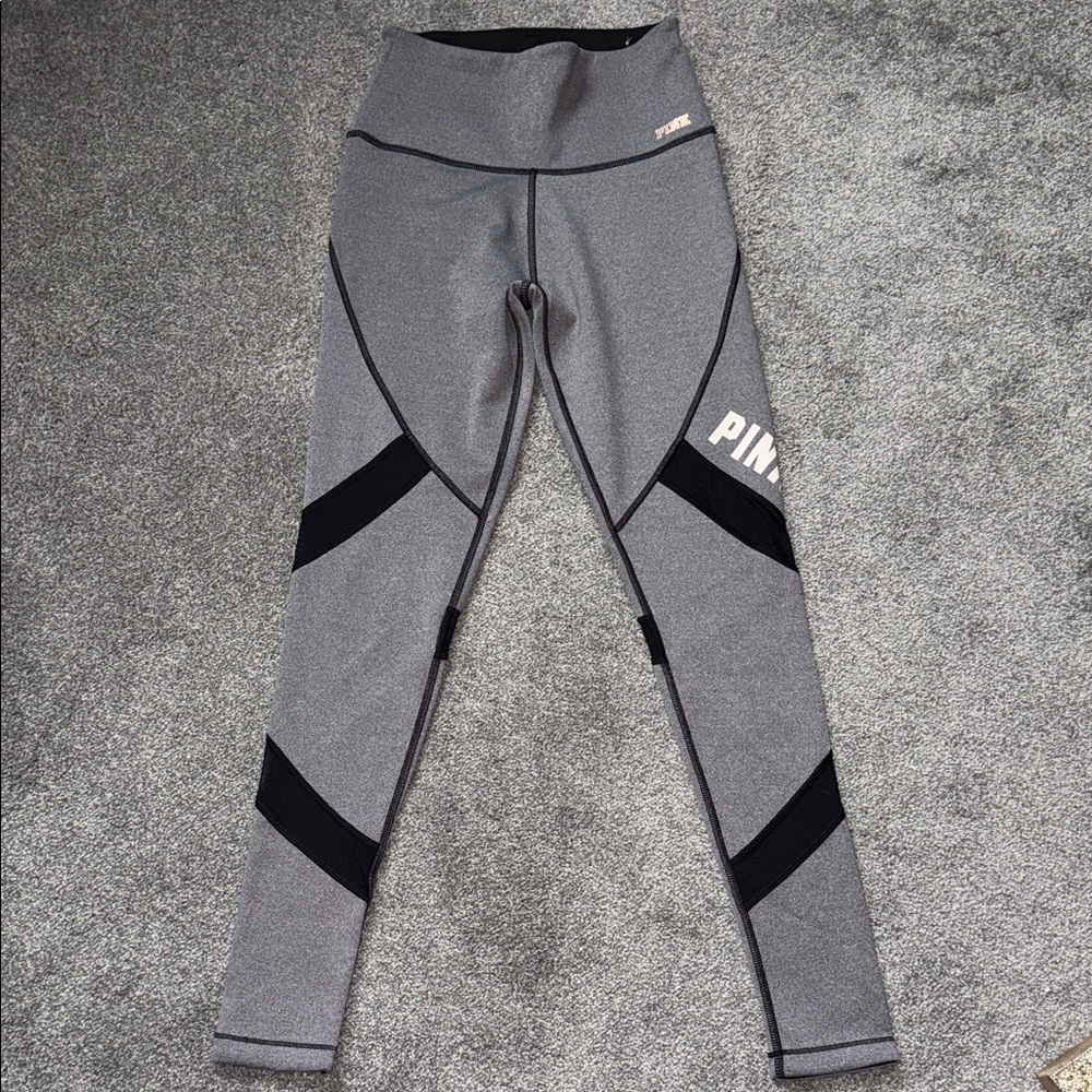 PINK Victoria's Secret Gray and Black Active Leggings